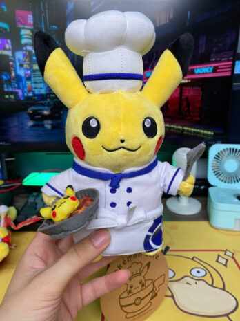 Pokemon Center Cafe Tokyo Blue Chef Pikachu Plush